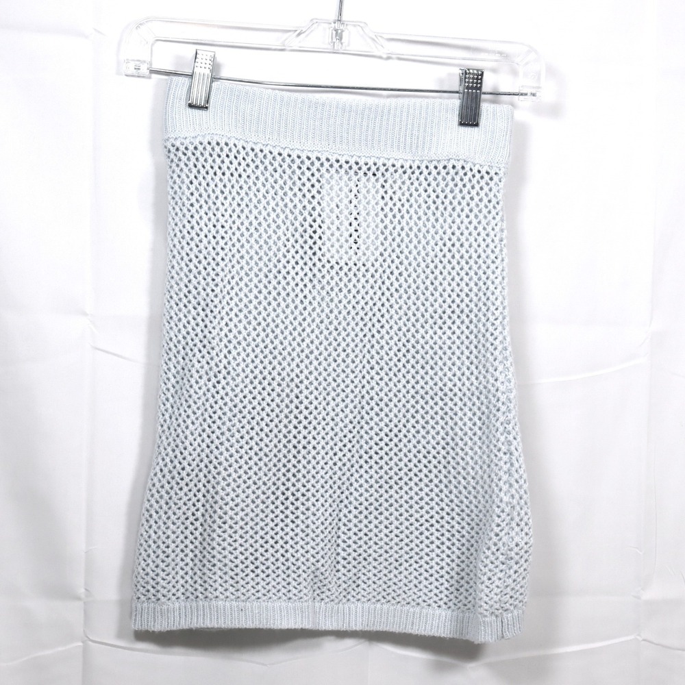 Collusion Crochet Mini Skirt 2‎ Blue Womens Open Knit Mesh Coverup Beach